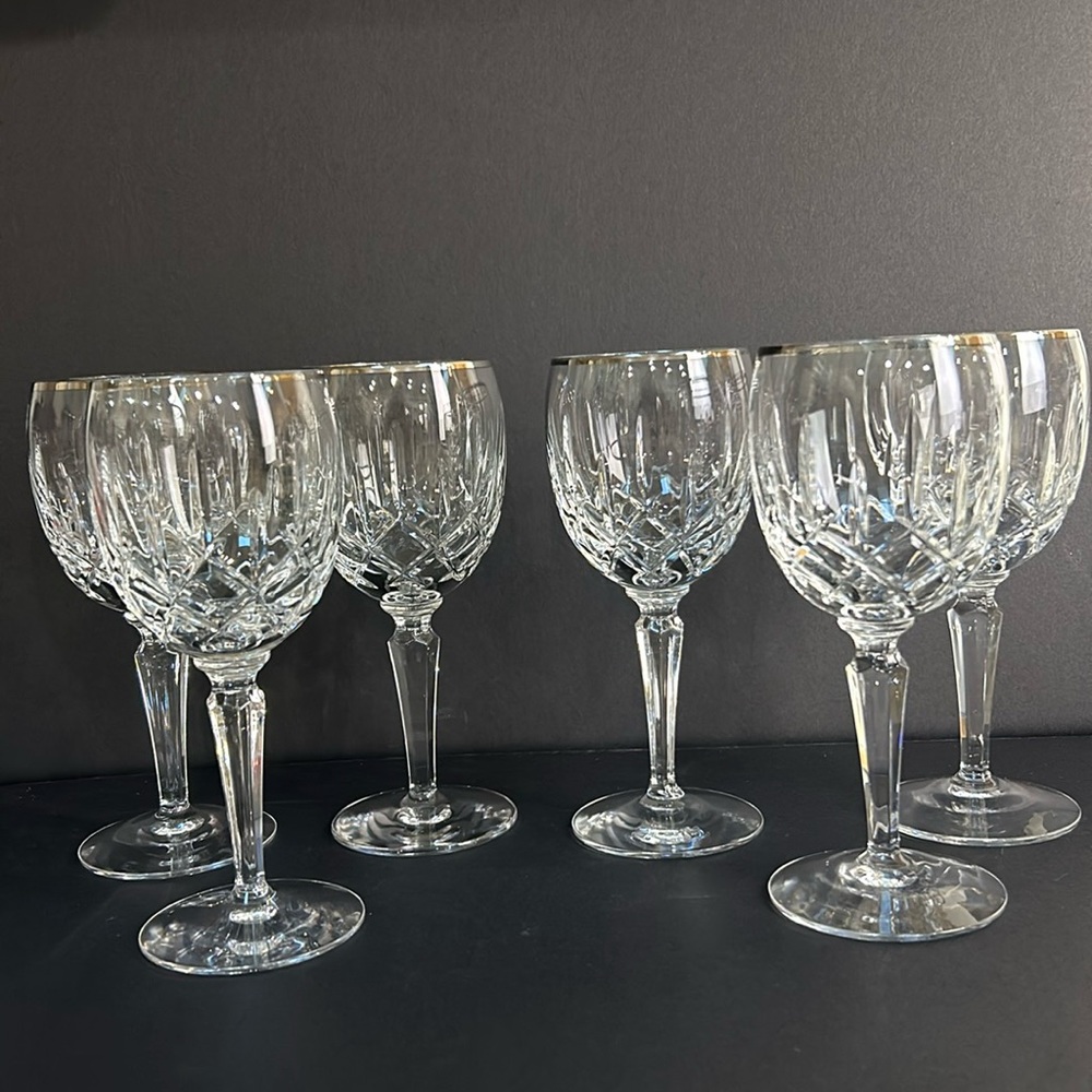 Gorham Crystal Lady Anne Platinum water glass, wine
